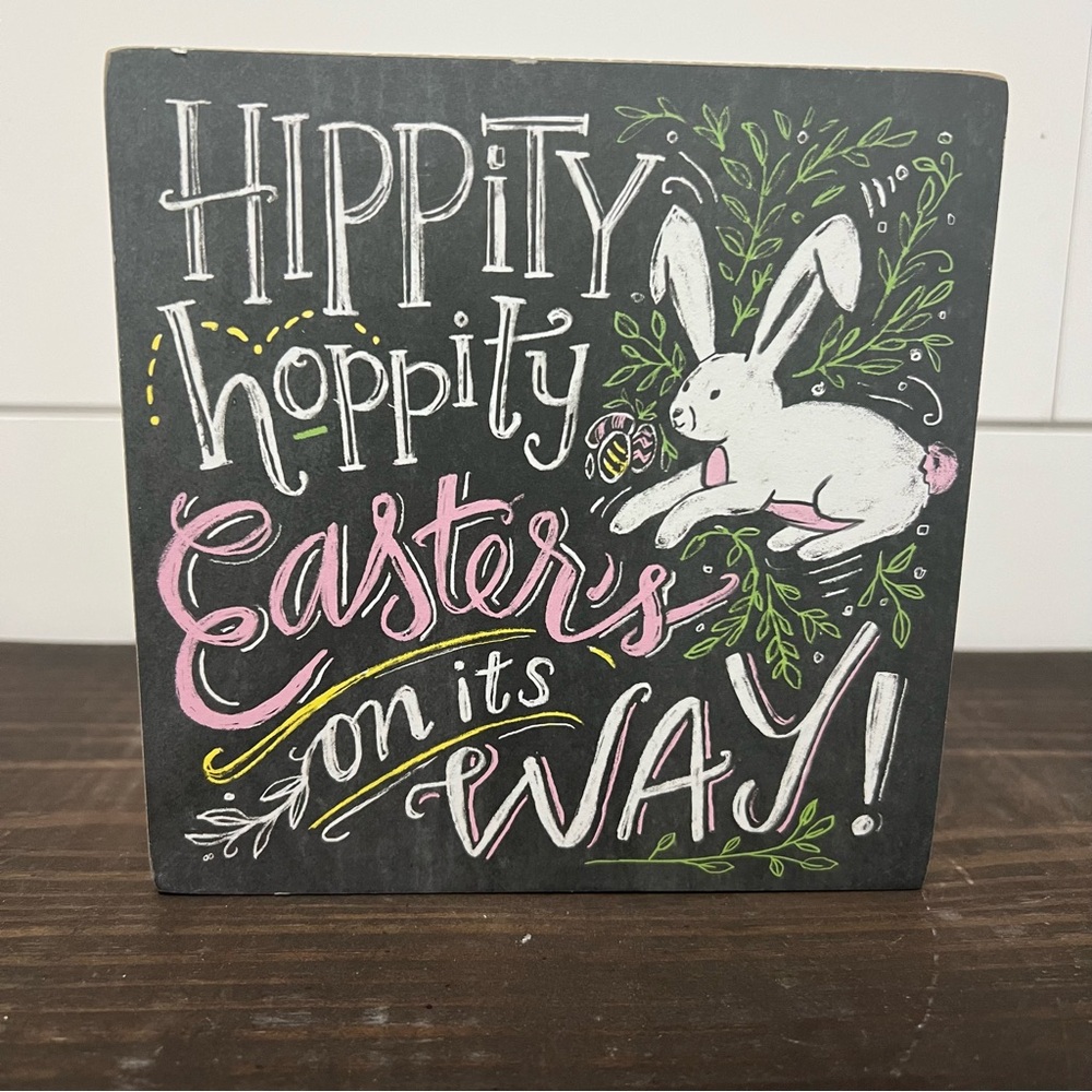 Bland and White Easter Block Sign Decor